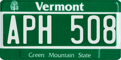 VT license plate APH508