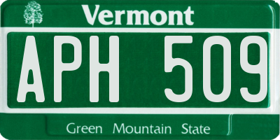 VT license plate APH509