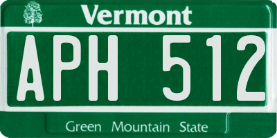 VT license plate APH512