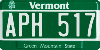 VT license plate APH517