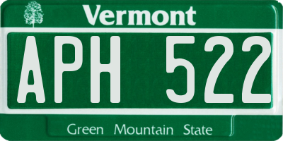 VT license plate APH522