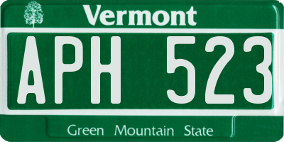 VT license plate APH523
