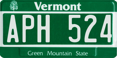 VT license plate APH524