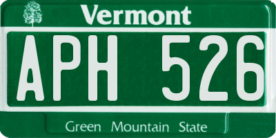 VT license plate APH526