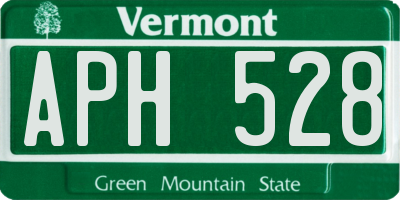 VT license plate APH528