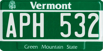 VT license plate APH532