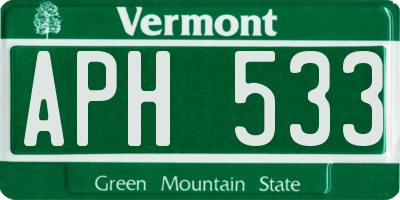 VT license plate APH533