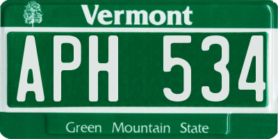 VT license plate APH534