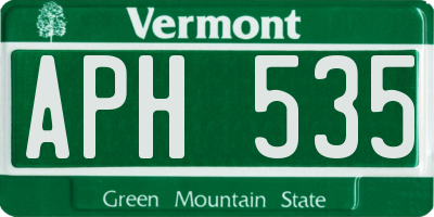 VT license plate APH535