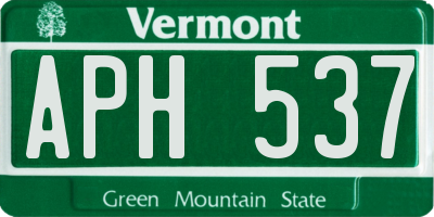 VT license plate APH537