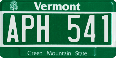 VT license plate APH541