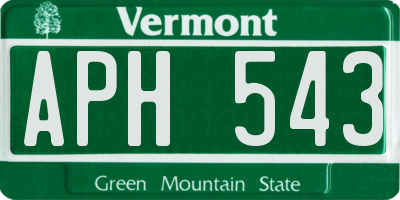 VT license plate APH543