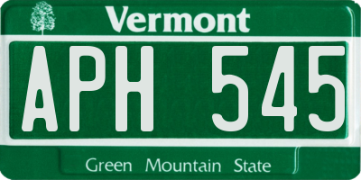 VT license plate APH545