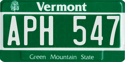 VT license plate APH547