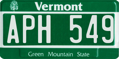VT license plate APH549