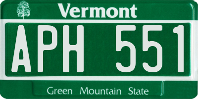 VT license plate APH551