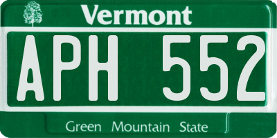 VT license plate APH552