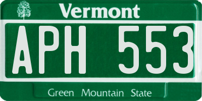 VT license plate APH553