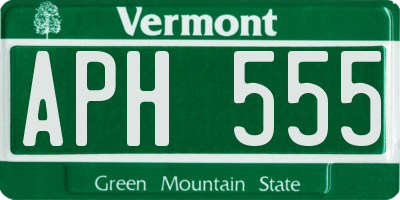 VT license plate APH555