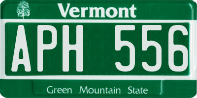 VT license plate APH556