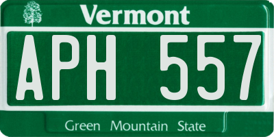 VT license plate APH557