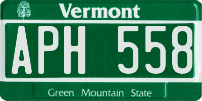 VT license plate APH558