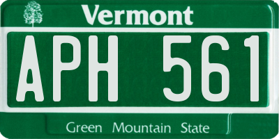 VT license plate APH561