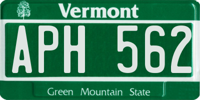VT license plate APH562