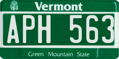 VT license plate APH563