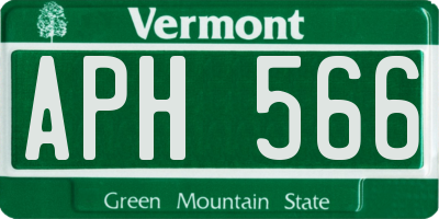 VT license plate APH566