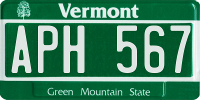 VT license plate APH567