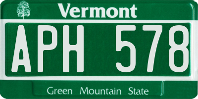 VT license plate APH578