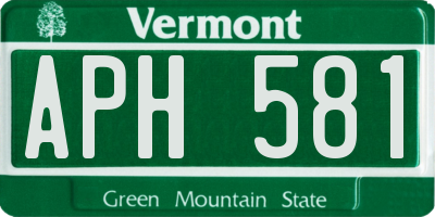VT license plate APH581