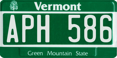 VT license plate APH586