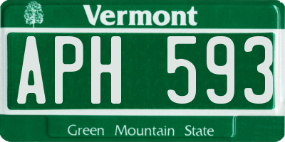 VT license plate APH593