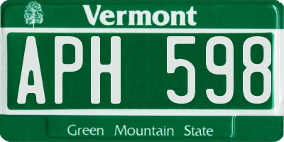 VT license plate APH598