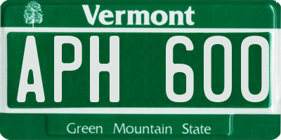 VT license plate APH600