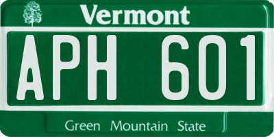 VT license plate APH601