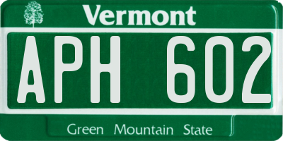 VT license plate APH602