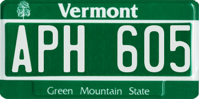 VT license plate APH605