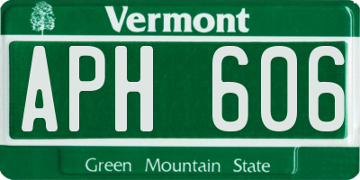 VT license plate APH606