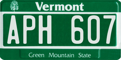 VT license plate APH607
