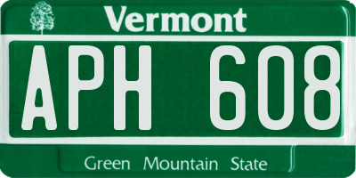 VT license plate APH608