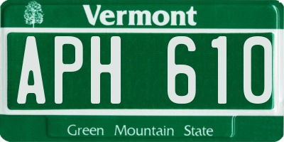 VT license plate APH610