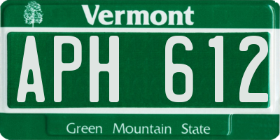 VT license plate APH612