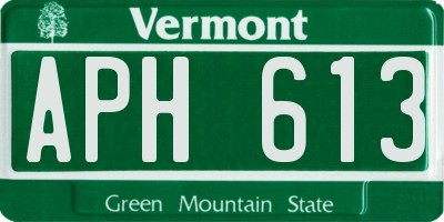 VT license plate APH613