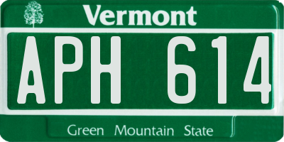 VT license plate APH614