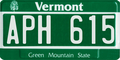 VT license plate APH615