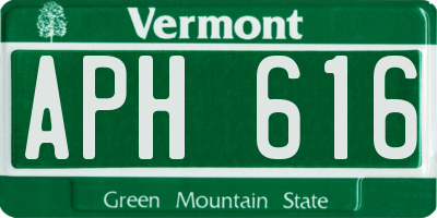 VT license plate APH616