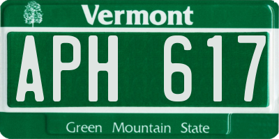 VT license plate APH617